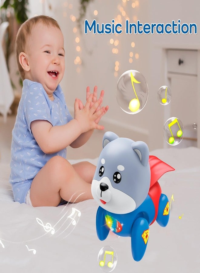 lonfypeng Crawling Dog Dancing Toy Tummy Time Toy for Toddlers with Music and Light, Interactive Walking Moving Sensory Toys for Infant Baby Girls and Boys, Birthday Gifts for Kids Boy Girl 3 4 5 6 7 8 Years - Image 3