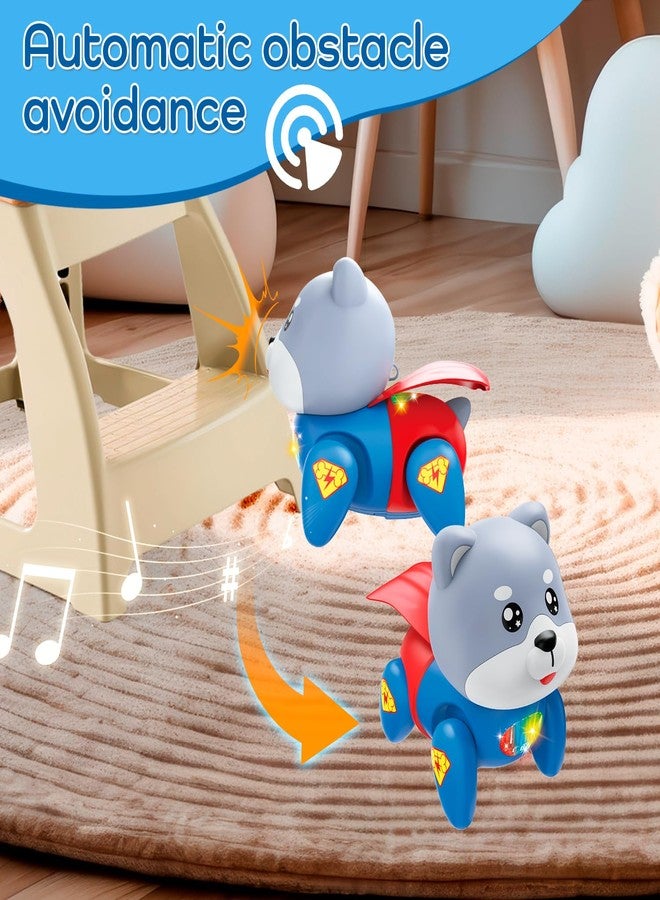lonfypeng Crawling Dog Dancing Toy Tummy Time Toy for Toddlers with Music and Light, Interactive Walking Moving Sensory Toys for Infant Baby Girls and Boys, Birthday Gifts for Kids Boy Girl 3 4 5 6 7 8 Years - Image 2