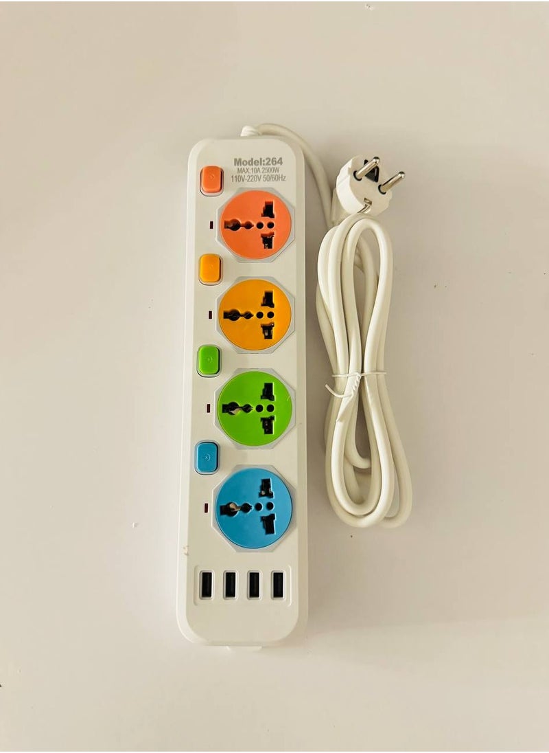 Generic Multipurpose 4-pin socket and 4 USB multi-purpose plug  - Image 1