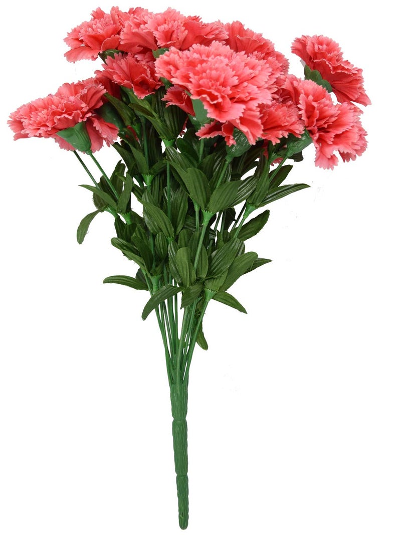 Fourwalls Beautiful Decorative Artificial Carnation Flower Bouquet for Home décor (50 cm Tall, 18 Flower Stems, Light/Pink) - Image 5