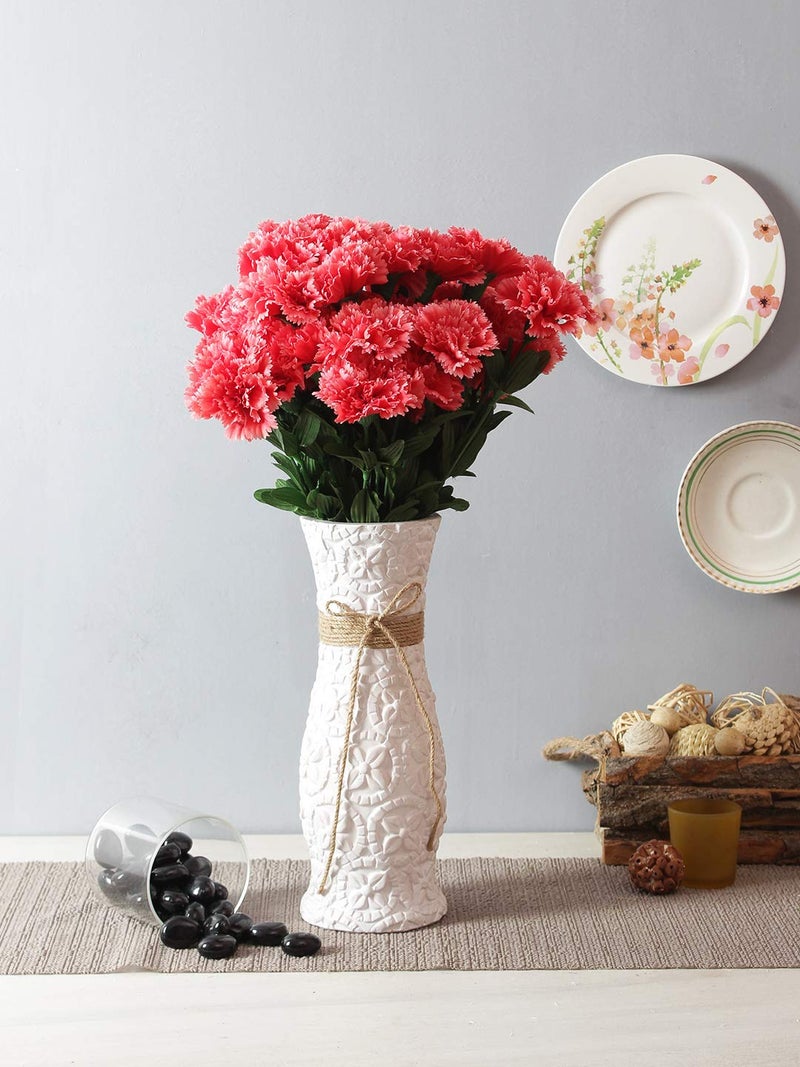 Fourwalls Beautiful Decorative Artificial Carnation Flower Bouquet for Home décor (50 cm Tall, 18 Flower Stems, Light/Pink) - Image 3