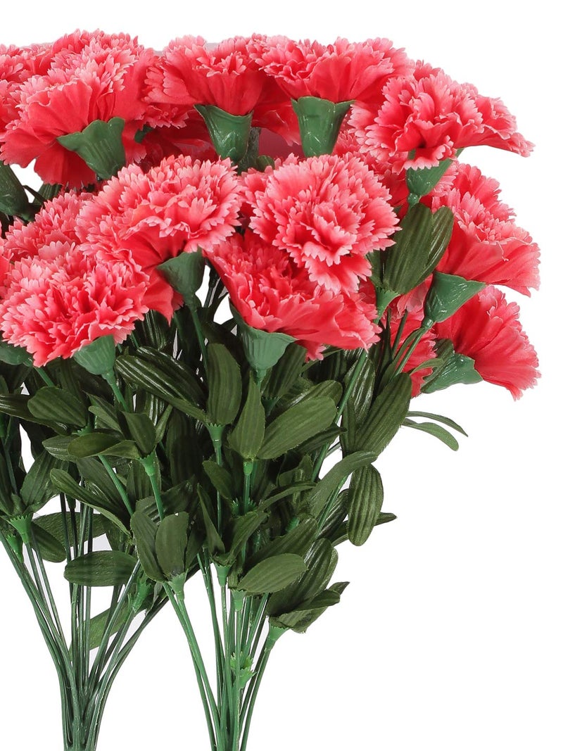 Fourwalls Beautiful Decorative Artificial Carnation Flower Bouquet for Home décor (50 cm Tall, 18 Flower Stems, Light/Pink) - Image 4
