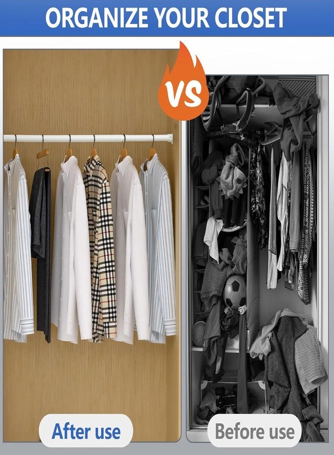 SUTINE Closet Rod, 17 to 53 Inch,Closet Rods for Hanging Clothes，white (17-83inch) - Image 4