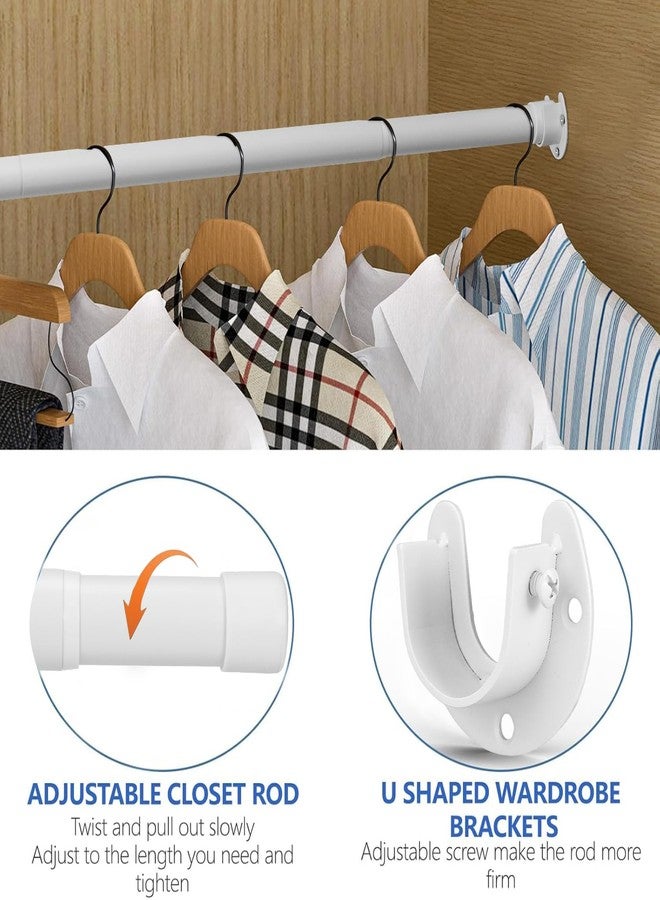 SUTINE Closet Rod, 17 to 53 Inch,Closet Rods for Hanging Clothes，white (17-83inch) - Image 3