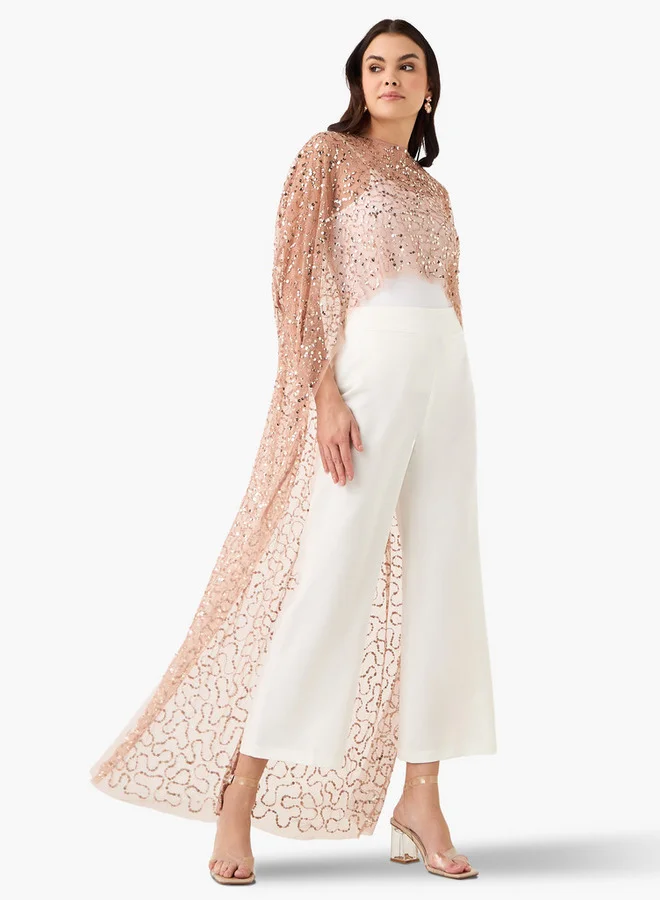 Iconic Iconic Embellished Longline Cape Shrug