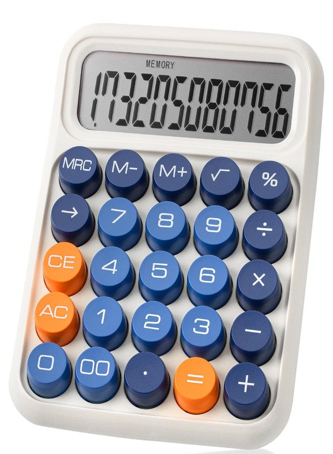 Mr. Pen- Mechanical Switch Calculator, 12 Digits, Large LCD Display, Pink Calculator Big Buttons, Mechanical Calculator, Warm Brown - Image 1