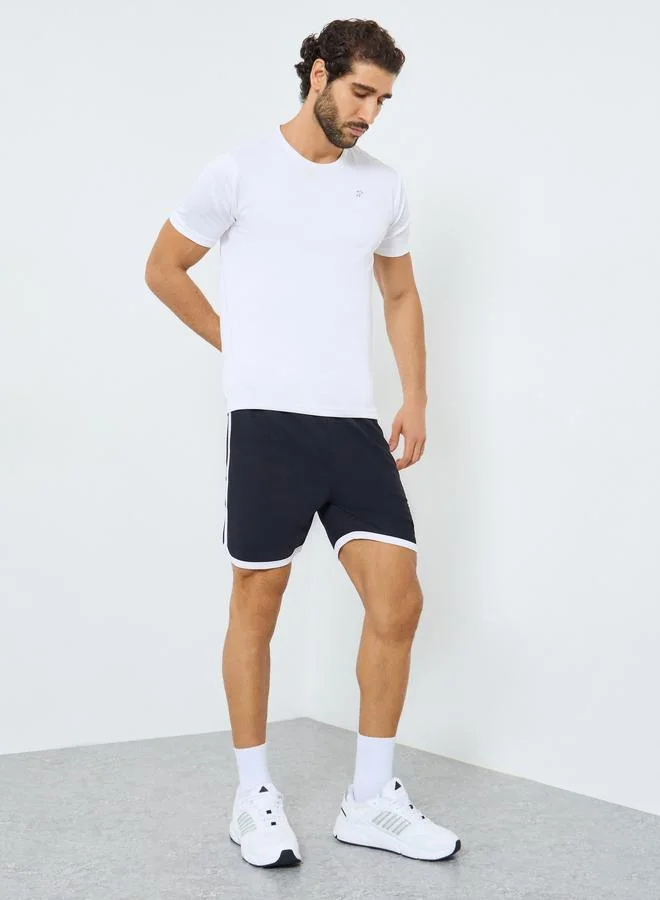 Styli Active Contrast Trim Workout Shorts with Pocket