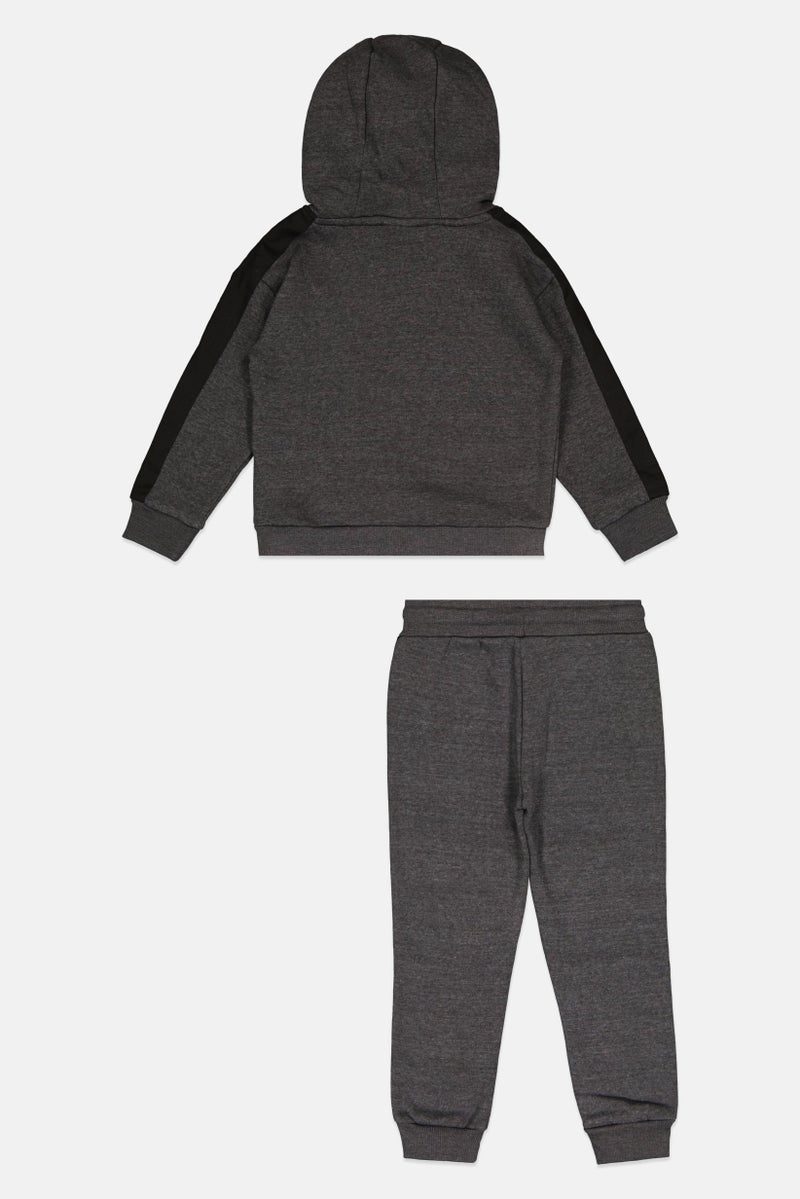 Nicce Toddlers Boy 2 Pieces Brand Logo Hoodie And Sweatpants Set, Dark Grey - Image 3
