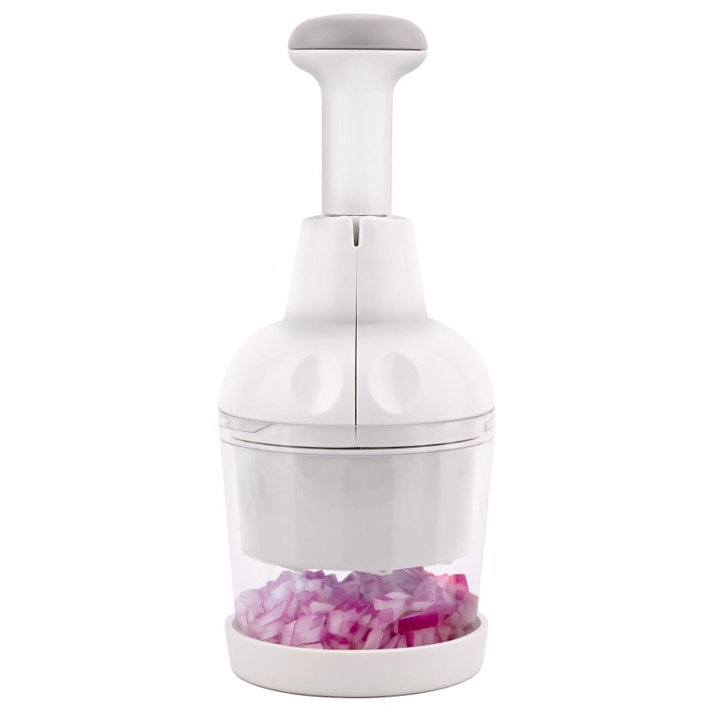 Mttobo Vegetable Chopper, Food Chopper Manual Hand, Onion, Salad, Garlic, Nut & Veggie Cutter, Dishwasher Safe, White - Image 1