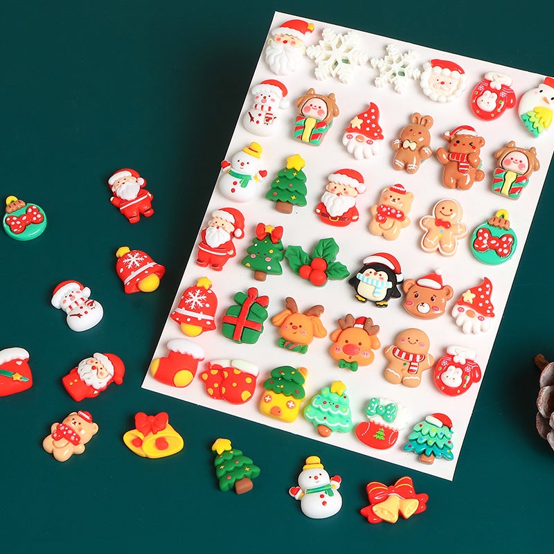 Cartoon Christmas Resin Charms DIY Phone Case Making Accessories - Image 3