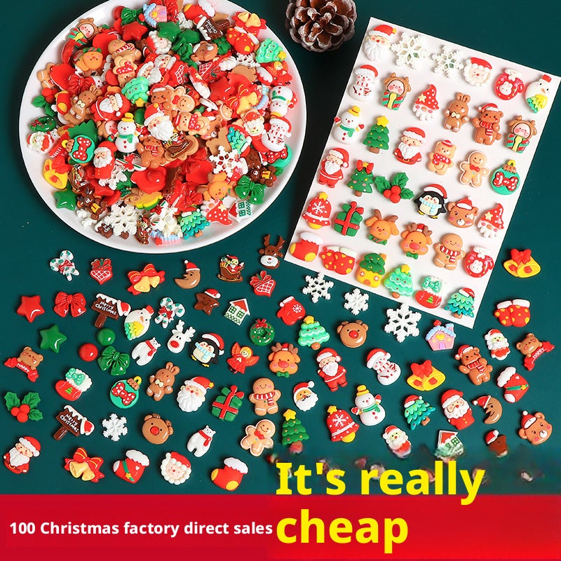 Cartoon Christmas Resin Charms DIY Phone Case Making Accessories - Image 1