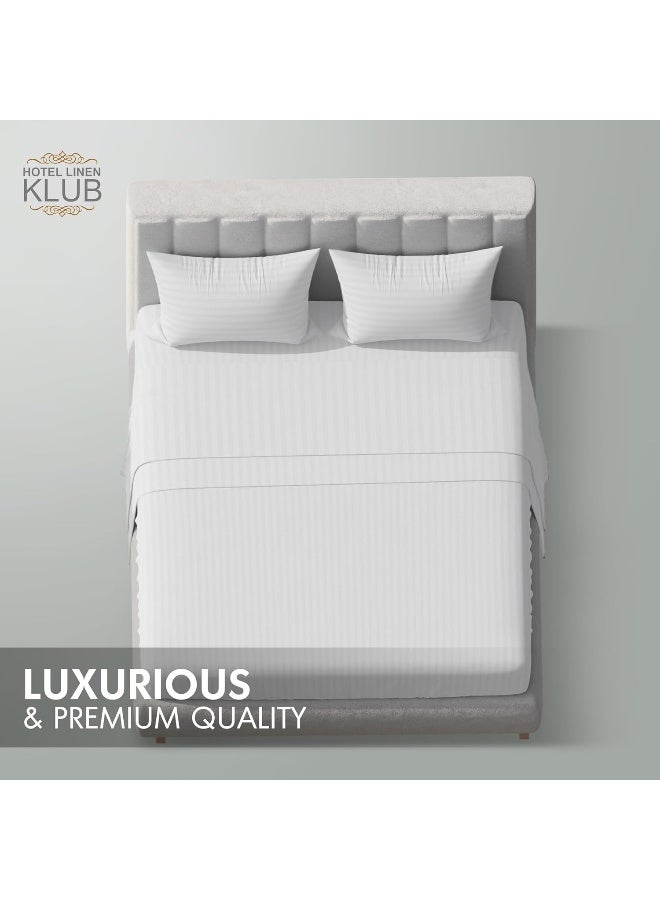 Hotel Linen Klub Hotel Linen Klub Striped Microfiber Fitted Sheet Set  - Image 2