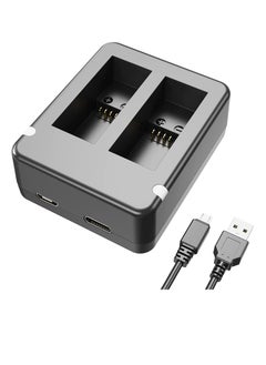 SYOSI Dual Battery Charger, Compatible Dual Battery Charger for GoPro Hero 9/10/11 Black, Battery Charger Station with Micro USB Cable, Support Micro-USB/Type-C USB Port Charging  - Image 1