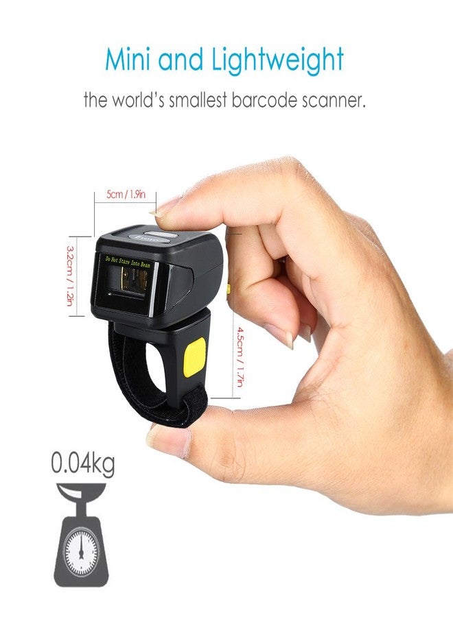 Eyoyo 1D Wireless Wearable Ring Finger Barcode Scanner, Bluetooth & 2.4G Wireless & USB Wired Connection, Portable Mini UPC ISBN Bar Code Reader Compatible with iPhone, iPad, Android, Tablet - Image 3