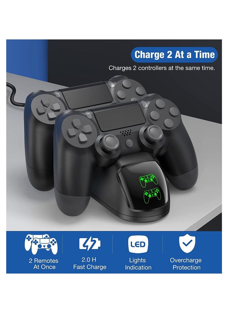 Generic - PS4 Controller Charger, PS4 Controller Charging Dock Station with USB Charging cable, PS4 Charging Station compatible with PS4 / PS4 Slim / PS4 Pro Controller - Image 1