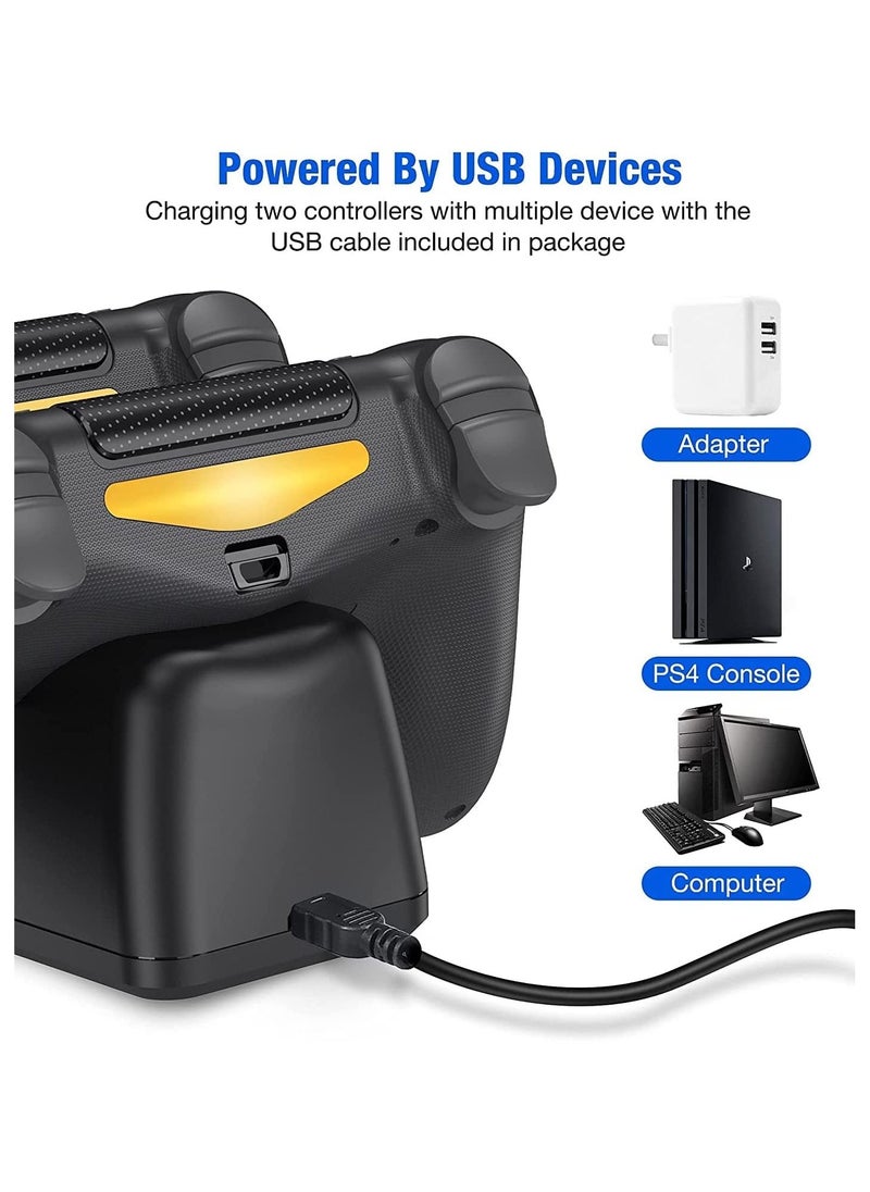 Generic - PS4 Controller Charger, PS4 Controller Charging Dock Station with USB Charging cable, PS4 Charging Station compatible with PS4 / PS4 Slim / PS4 Pro Controller - Image 1