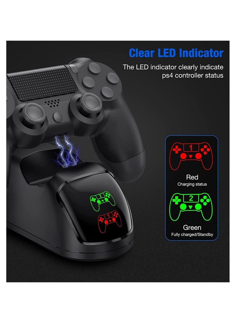 Generic - PS4 Controller Charger, PS4 Controller Charging Dock Station with USB Charging cable, PS4 Charging Station compatible with PS4 / PS4 Slim / PS4 Pro Controller - Image 1