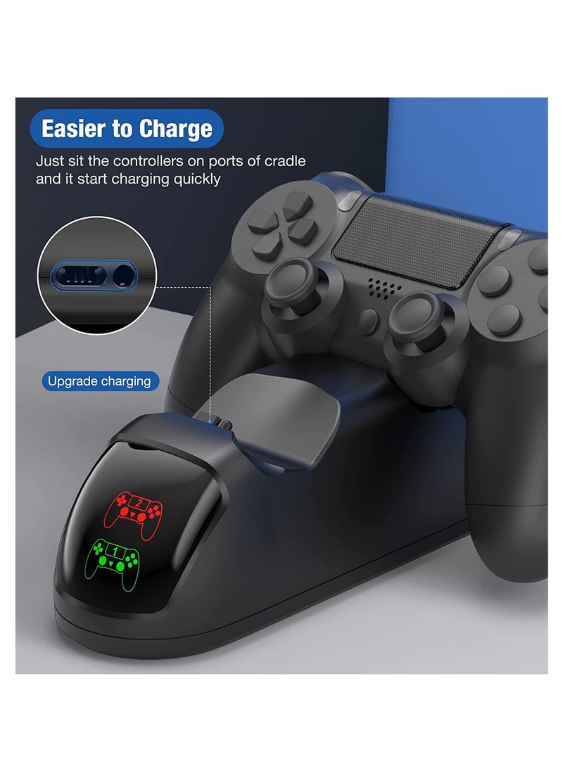 Generic - PS4 Controller Charger, PS4 Controller Charging Dock Station with USB Charging cable, PS4 Charging Station compatible with PS4 / PS4 Slim / PS4 Pro Controller - Image 1