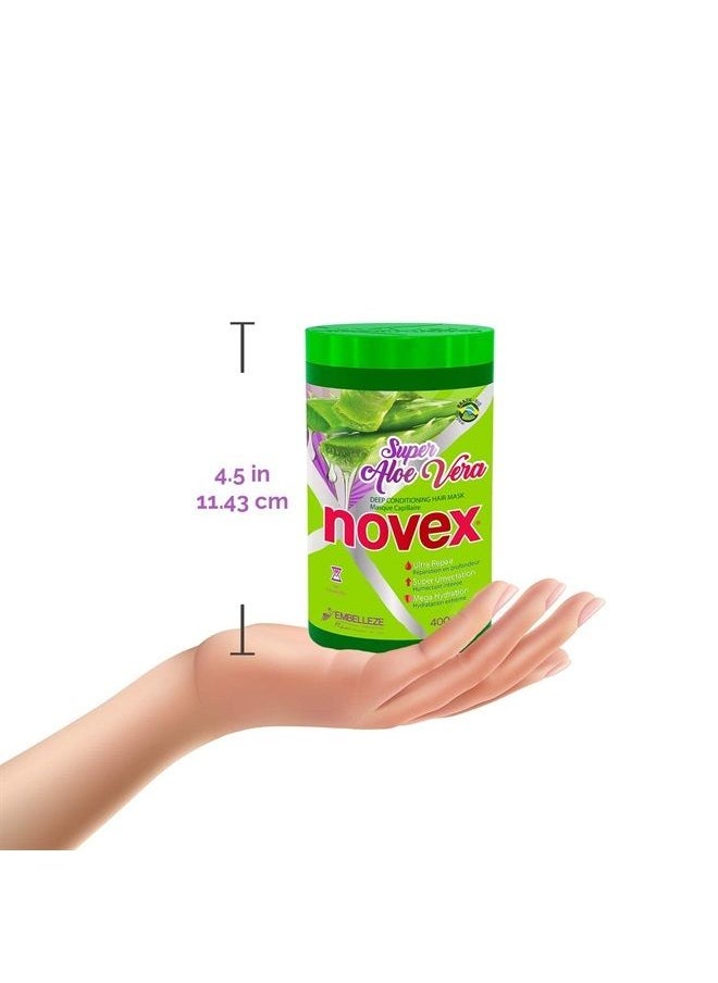 NOVEX Super Aloe Vera Hair Mask Infused with Organic Aloe Vera, Frizz and Volume Control, 35.3 Oz, Jar  - Image 3