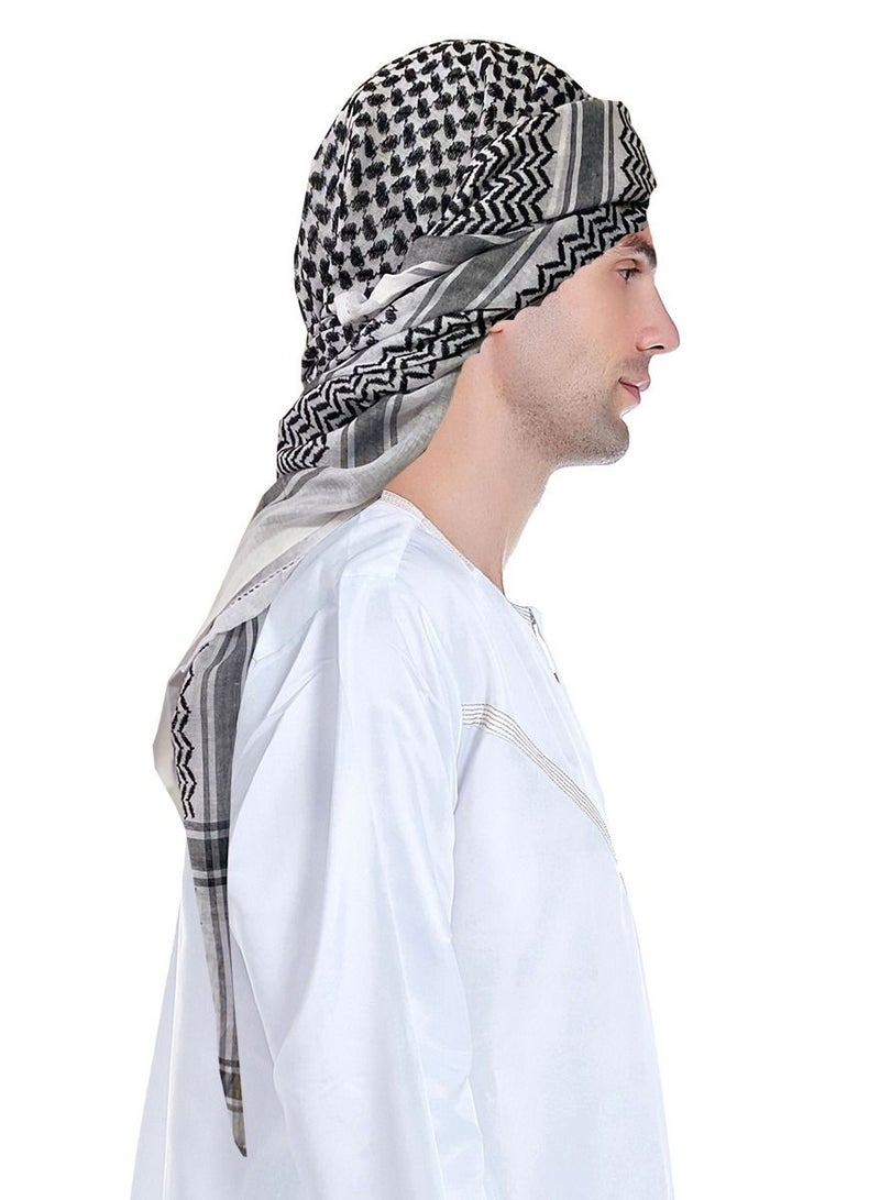 Loquat Men's Arab Headscarf Muslim Headwear Black/Grey - Image 1