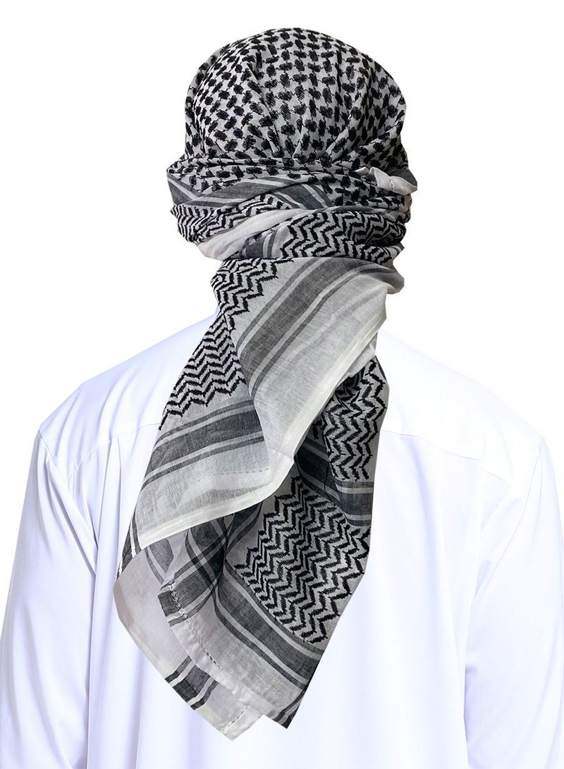 Loquat Men's Arab Headscarf Muslim Headwear Black/Grey - Image 2