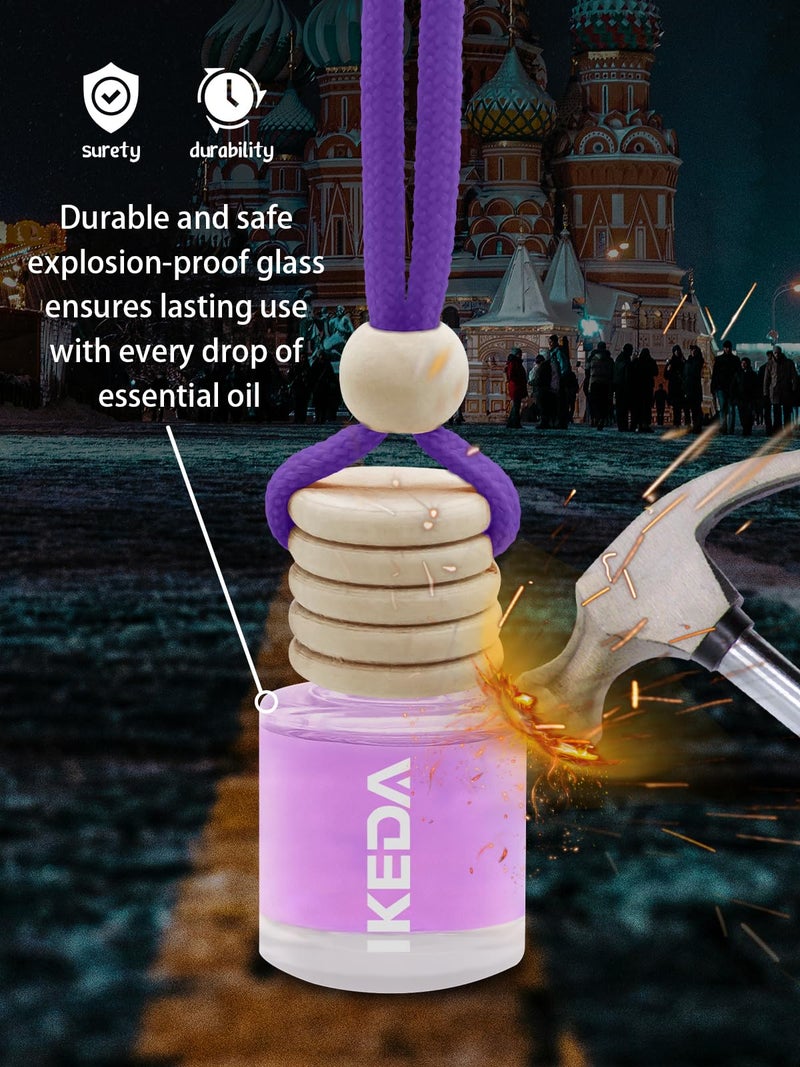Ikeda Car Air Freshener: Hanging Car Smell Air Freshener | 10ml Hanging Car Perfume | Long Lasting Fragrance | Strong Scents Diffuser for Auto Home (Peach|Circular) - Image 4