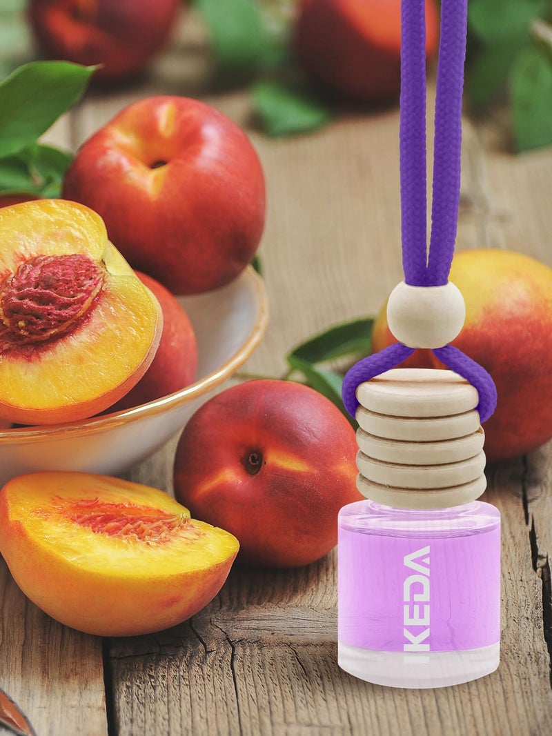 Ikeda Car Air Freshener: Hanging Car Smell Air Freshener | 10ml Hanging Car Perfume | Long Lasting Fragrance | Strong Scents Diffuser for Auto Home (Peach|Circular) - Image 2
