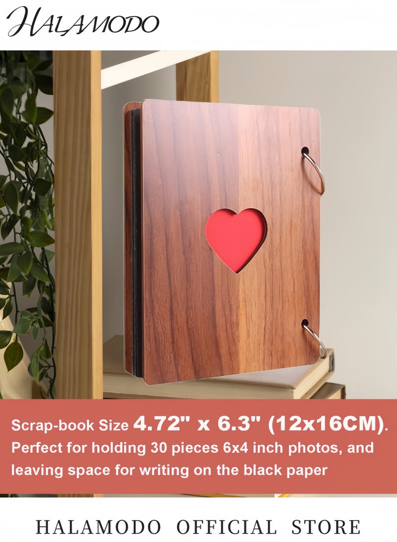 HALAMODO Love Heart Decor Photo Album Brown 16x12cm - Image 4