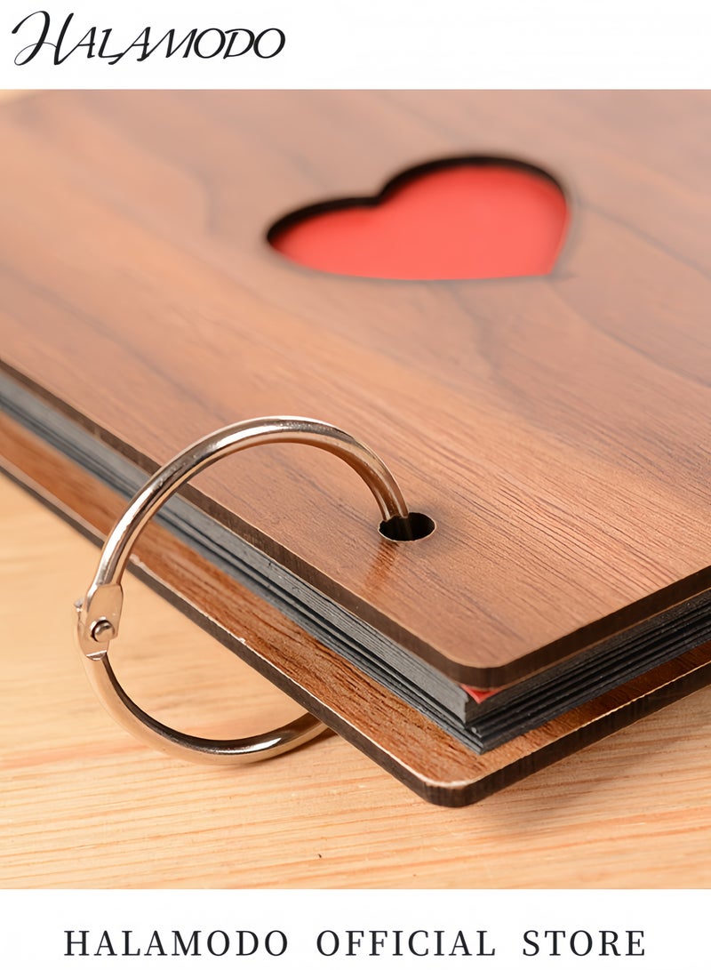 HALAMODO Love Heart Decor Photo Album Brown 16x12cm - Image 2