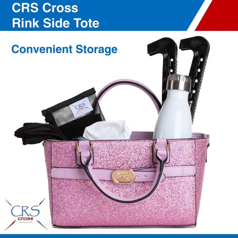 CRS Cross CRS Cross Rink Side Tote. Ice Skating Accessory Bag for Figure Skating, Roller and Inline Skaters, Ballet, Dance and Cheer. Organizes Guards, Water Bottle, Tissues, Phone. (Shimmer Purple Tote)  - Image 2