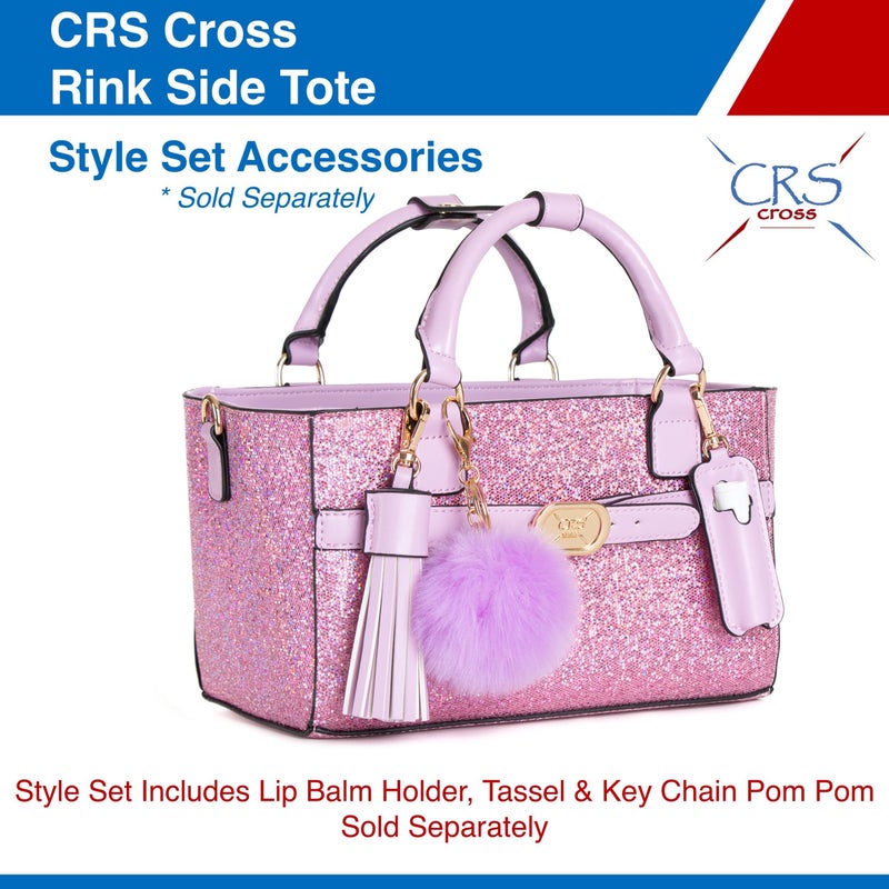 CRS Cross CRS Cross Rink Side Tote. Ice Skating Accessory Bag for Figure Skating, Roller and Inline Skaters, Ballet, Dance and Cheer. Organizes Guards, Water Bottle, Tissues, Phone. (Shimmer Purple Tote)  - Image 5