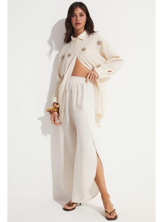 جون بنطلون جينز بتفاصيل فتحة جانبية من جوني - Image 1