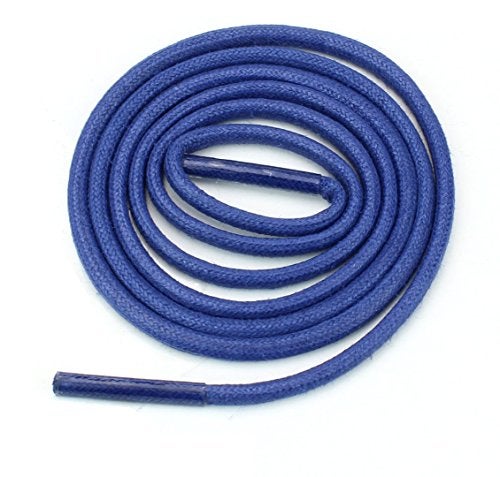 BCB Wear Waxed Cotton Round Shoelaces 1/8" Thick Solid Colors For Dress Shoes (Navy-24) - Image 1