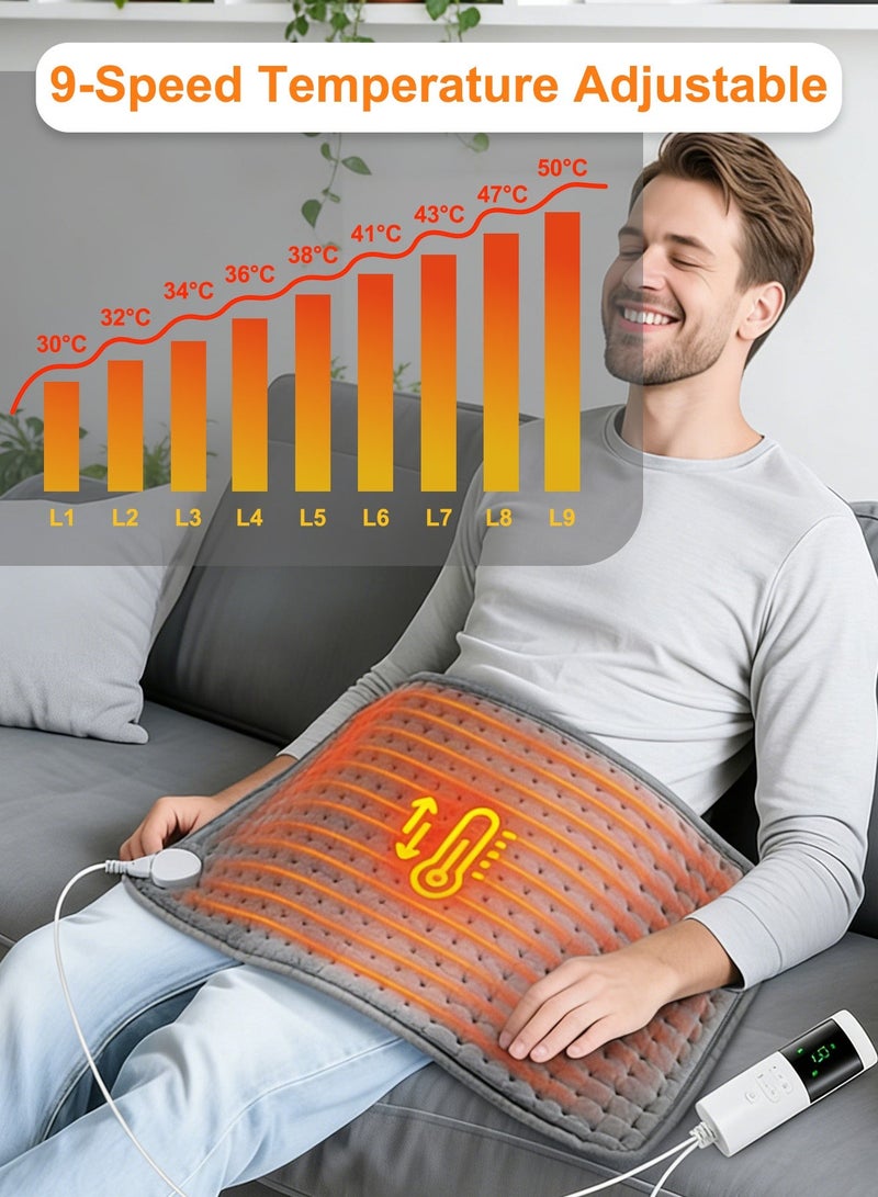 CUBEXELL Heating Pad, Electric Heating Pad For The Back, Shoulders, And Neck, Used To Relieve Back Pain And Spasms, Electric Blanket-Style Therapeutic Heating Pad, 9 Temperature Settings, 4 Timer Options,And Automatic Shut-Off Function. - Image 2