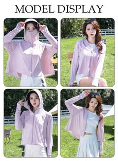 DUNISO Lightweight Sun Protection Clothing For Women, UPF 50+ Long Sleeve Sun Protection Hoodie Shirt, Long Sleeve Ice Silk Hoodie Shirts  for Outdoor Climbing Hiking  - Image 5