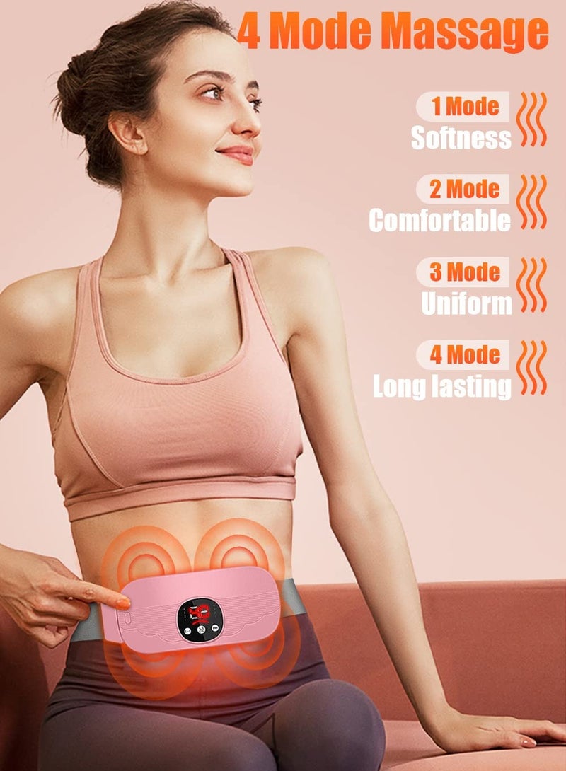 Excefore Portable Cordless Heating Pad, Pad for Back Pain with 4 Temperature Control and Massage Control, Electric Fast Belly Wrap Belt Women Girl(Pink)  - Image 3