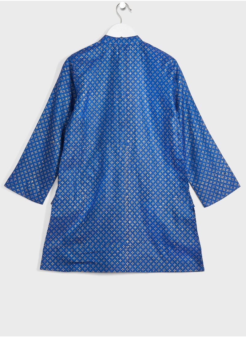 Fabindia - Kids Printed Long Kurta - Image 1