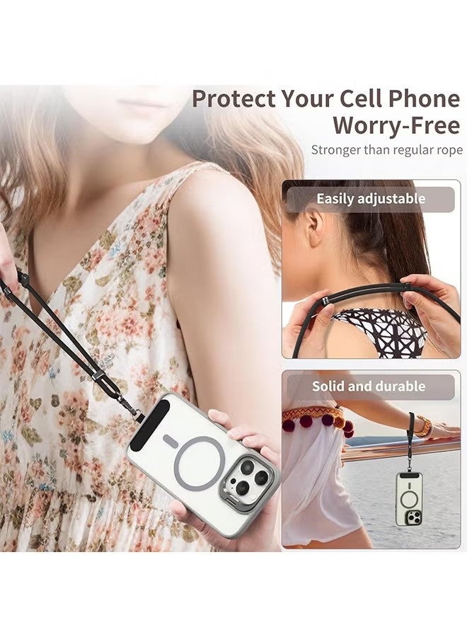 YJ 3-in-1 Cell Phone Lanyard, Adjustable Universal Crossbody Phone Lanyard, Compatible with Most Smartphones (Black) - Image 4