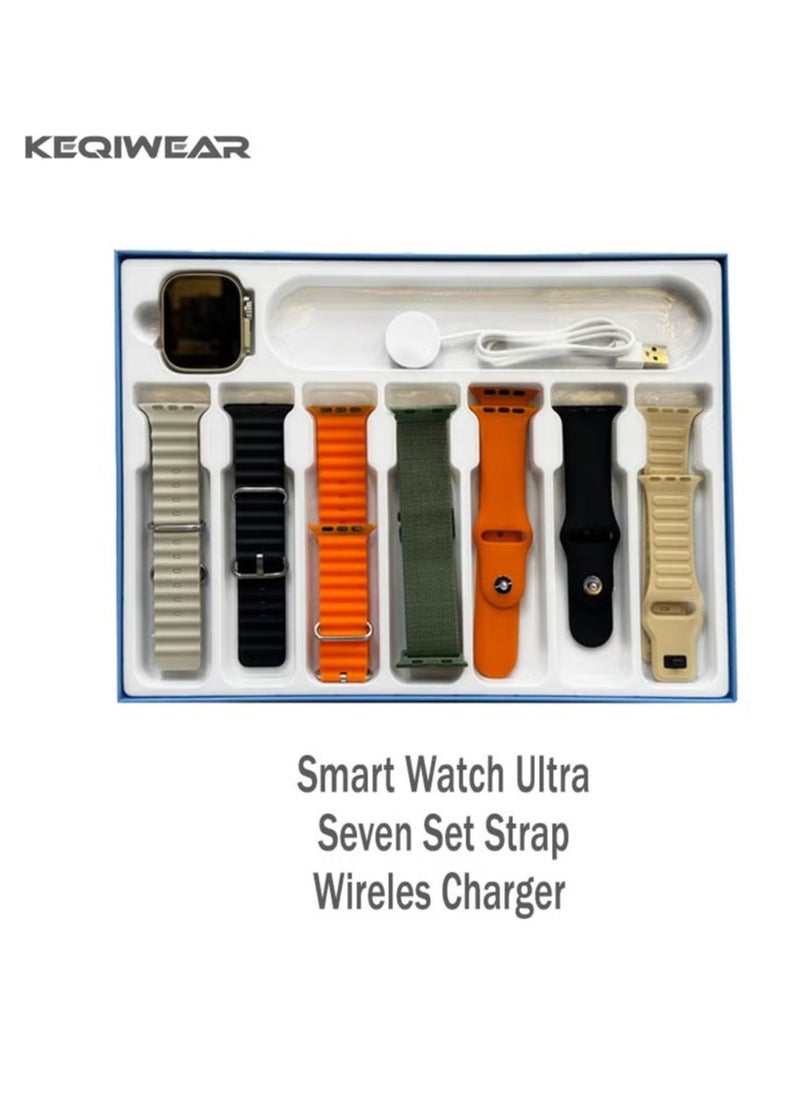 KEQIWEAR - KW 8 Ultra 2 Smart Watch with Seven Set Straps and Wireless Charger for Men & Boys – Stylish Design, Fitness & Health Tracking, Smart Connectivity, Long Battery Life - Image 1