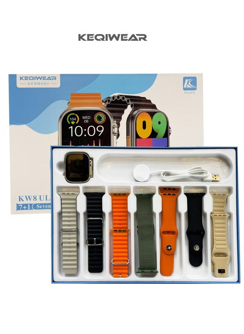 KEQIWEAR - KW 8 Ultra 2 Smart Watch with Seven Set Straps and Wireless Charger for Men & Boys – Stylish Design, Fitness & Health Tracking, Smart Connectivity, Long Battery Life - Image 1