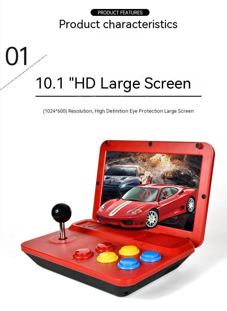 Generic - A13 Retro Game Arcade 10 Inch Hd Large Screen Game Machine Folding Flip Rk3128 Chip Cpu Simulator Detachable Joystick (64G) - Image 1