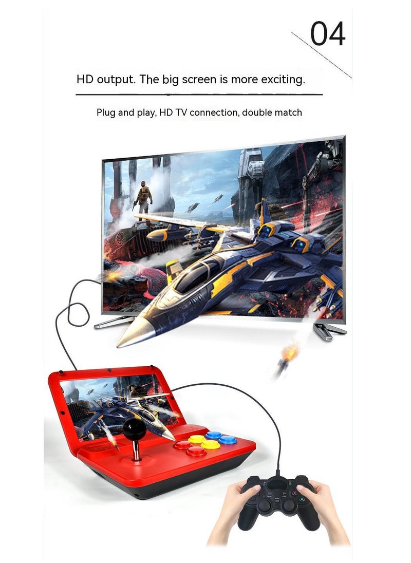 Generic - A13 Retro Game Arcade 10 Inch Hd Large Screen Game Machine Folding Flip Rk3128 Chip Cpu Simulator Detachable Joystick (64G) - Image 1
