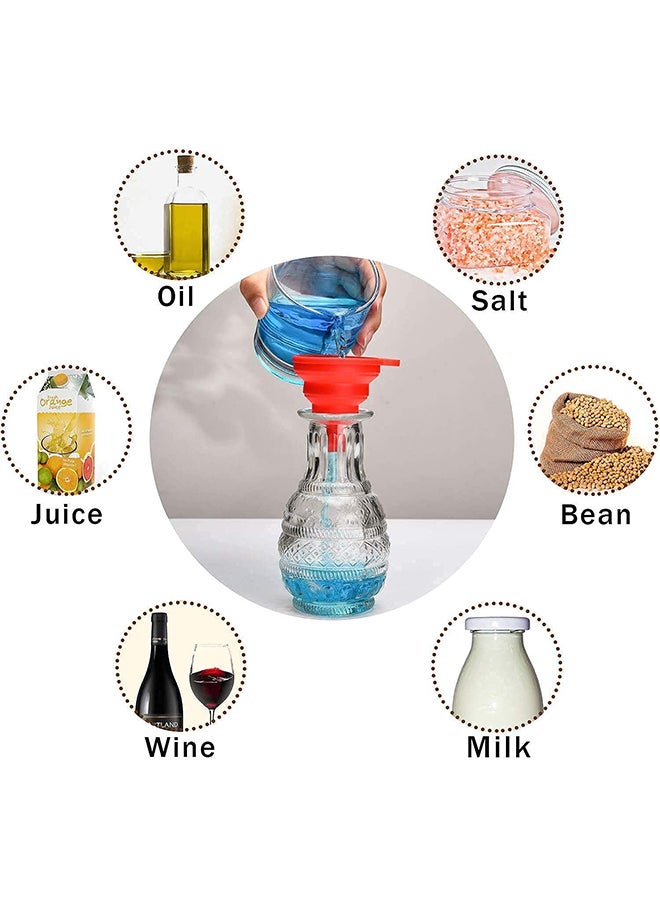 O Ozone - Silicone Collapsible Funnel Set Of 3 Flexible Foldable & Portable Kitchen Gadget Large Medium and Small – Green Red Blue - Image 1