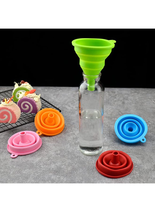 O Ozone - Silicone Collapsible Funnel Set Of 3 Flexible Foldable & Portable Kitchen Gadget Large Medium and Small – Green Red Blue - Image 1