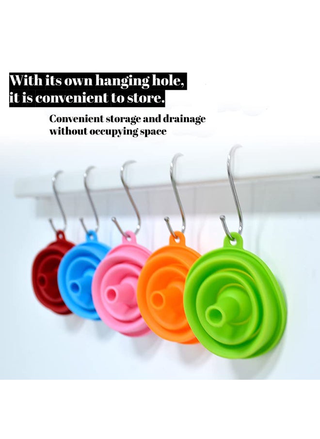 O Ozone - Silicone Collapsible Funnel Set Of 3 Flexible Foldable & Portable Kitchen Gadget Large Medium and Small – Green Red Blue - Image 1