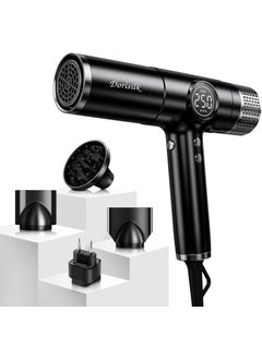 DORISILK DORISILK Dual Voltage Hair Dryer for International Travel1875W Professional Hair Dryer 160000 RPM Brushless Motor for Fast Drying Low Noise Ionic Blow Dryer with Hair Diffuser for Curly Hair 