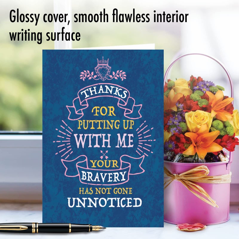 NobleWorks Anniversary Paper Card with 5 x 7 Inch Envelope (1 Card) Couple, Husband, Wife, Parents Anniversary Congratulations Relationship Courage C10257ANG - Image 5