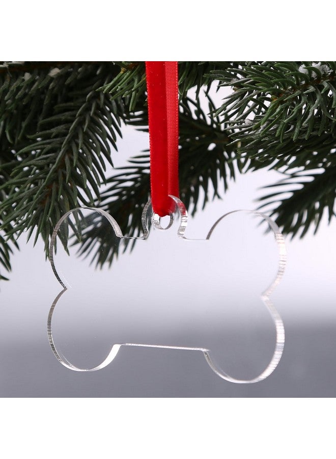 UNIQOOO UNIQOOO 20 Pack 3.5" Clear Acrylic Dog Bone Ornament, 4mm Extra Thick, DIY Blank Pet Ornament, Key Chain, Gift Wrapping, Stocking Name Tag, Holiday for Pet Lovers, Dog Gift  - Image 5