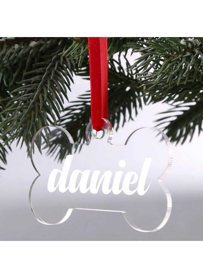 UNIQOOO UNIQOOO 20 Pack 3.5" Clear Acrylic Dog Bone Ornament, 4mm Extra Thick, DIY Blank Pet Ornament, Key Chain, Gift Wrapping, Stocking Name Tag, Holiday for Pet Lovers, Dog Gift  - Image 2