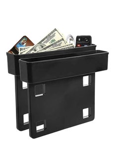 Between Car Seat Gap Filler Organizer 2 Pack Side of Center Console Storage Box for Money CellPhone and Keys Multifunction Crevice Pocket Caddy Catcher Vehicle Interior Accessories